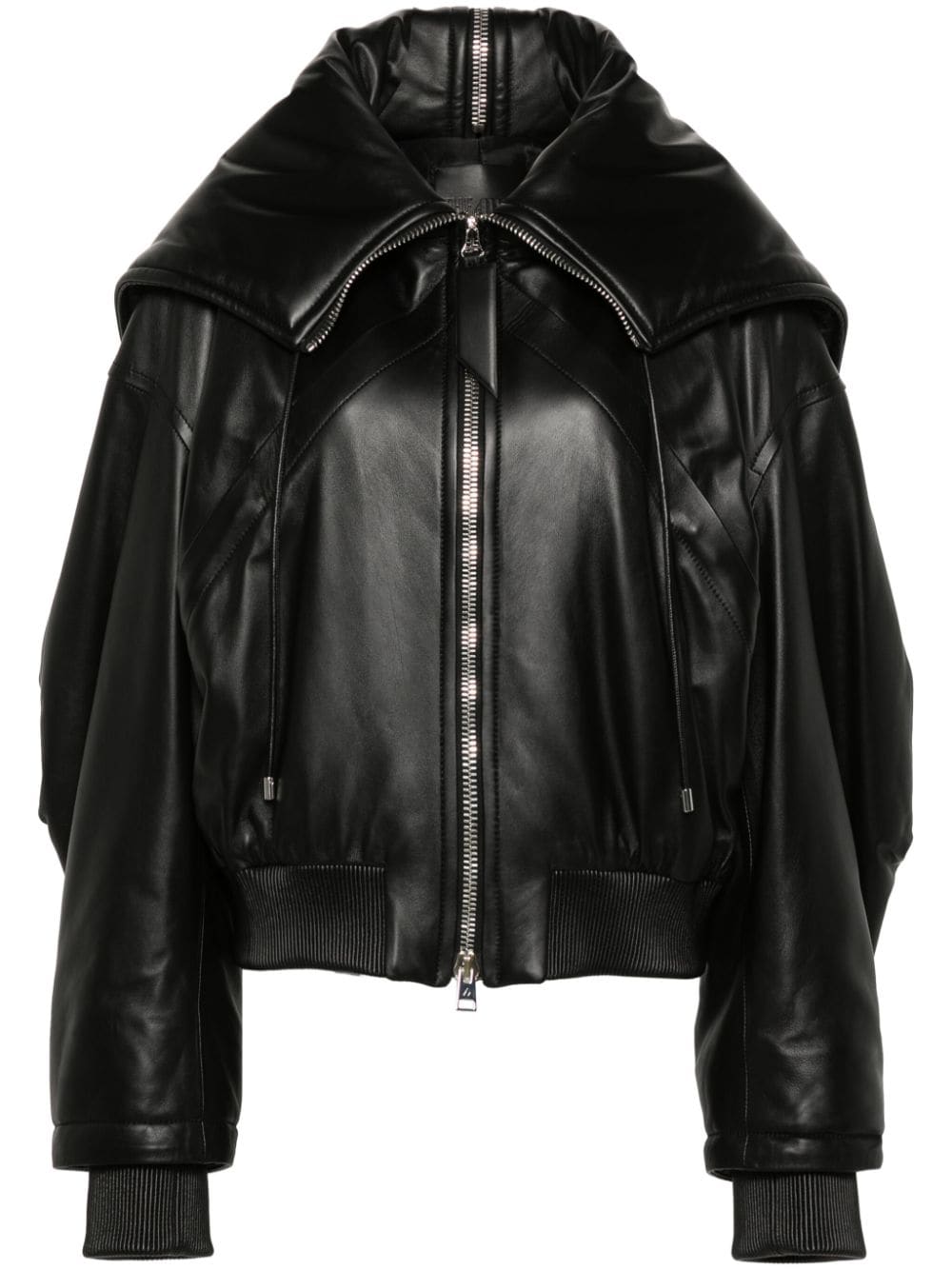 The Attico THE ATTICO- Leather Bomber Jacket