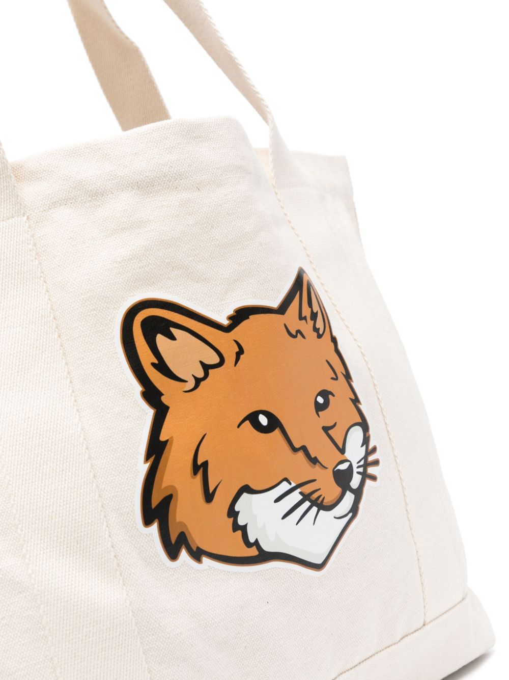  MAISON KITSUNE'- Fox Head Cotton Tote Bag