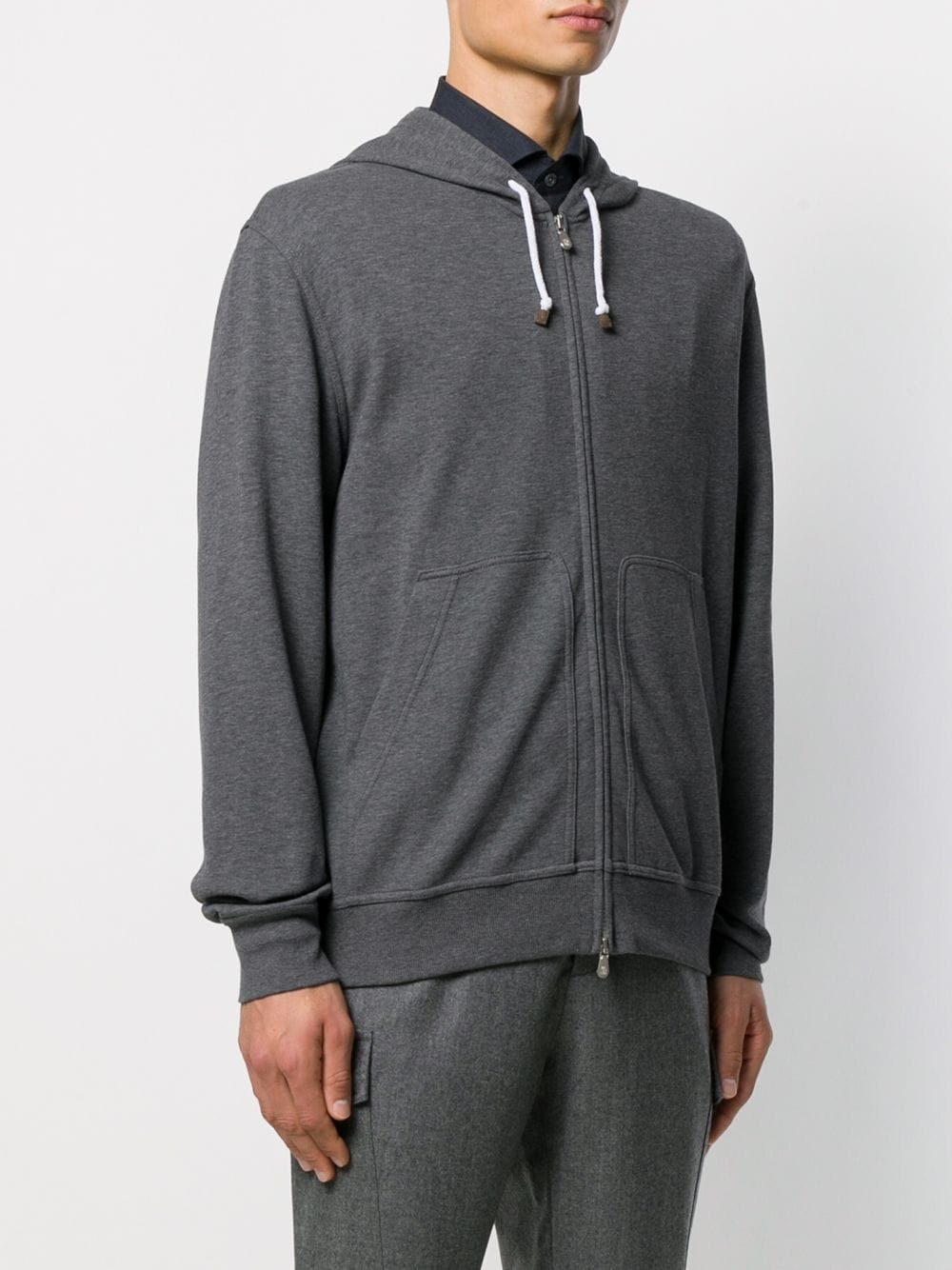 Brunello Cucinelli BRUNELLO CUCINELLI- Cotton Zipped Hoodie