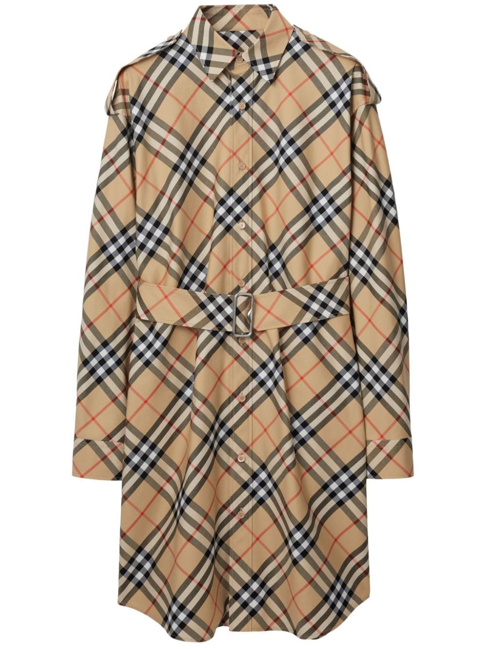 Burberry BURBERRY- Check Motiv Cotton Shirt Dress