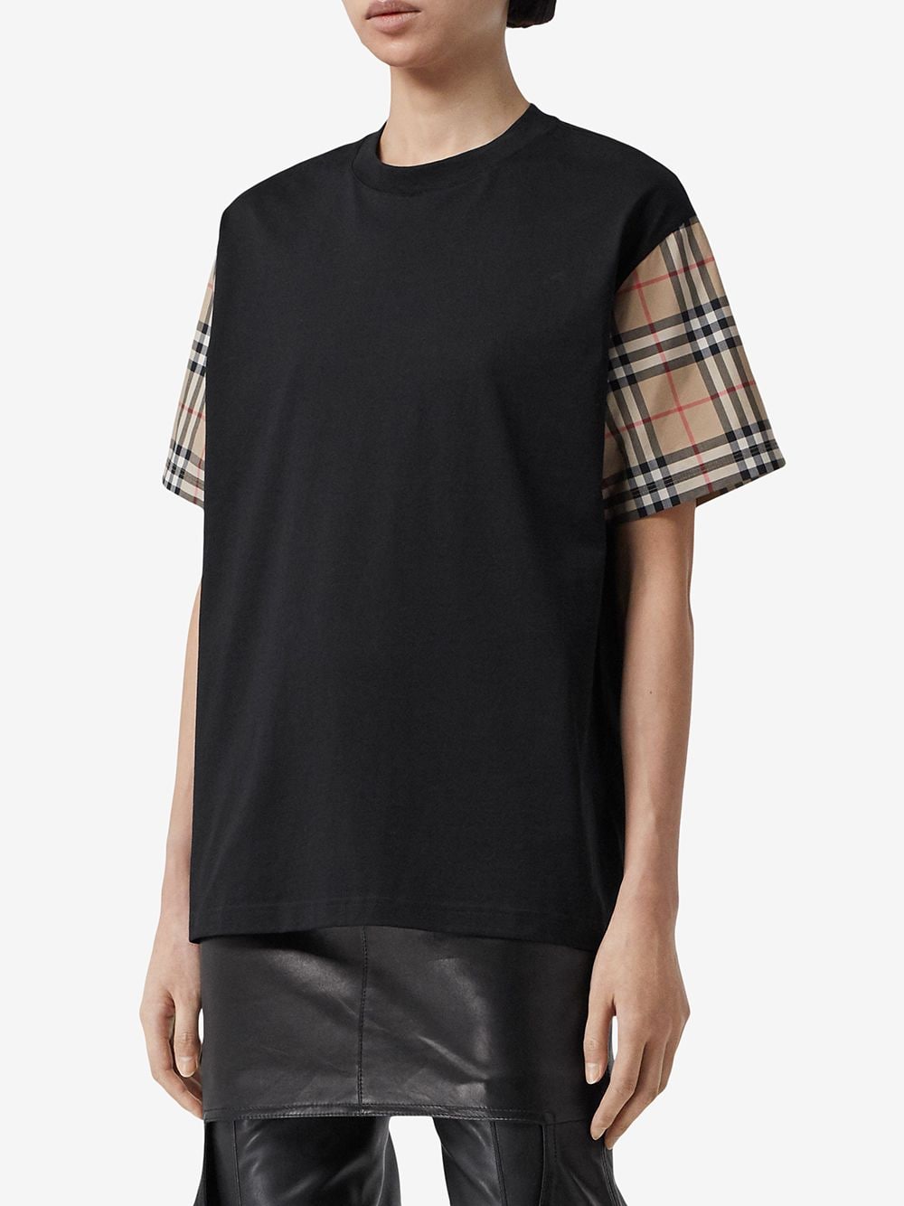 Burberry BURBERRY- Check Motif Cotton T-shirt