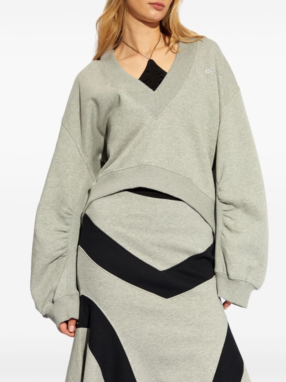 The Attico THE ATTICO- V-necked Cotton Sweatshirt