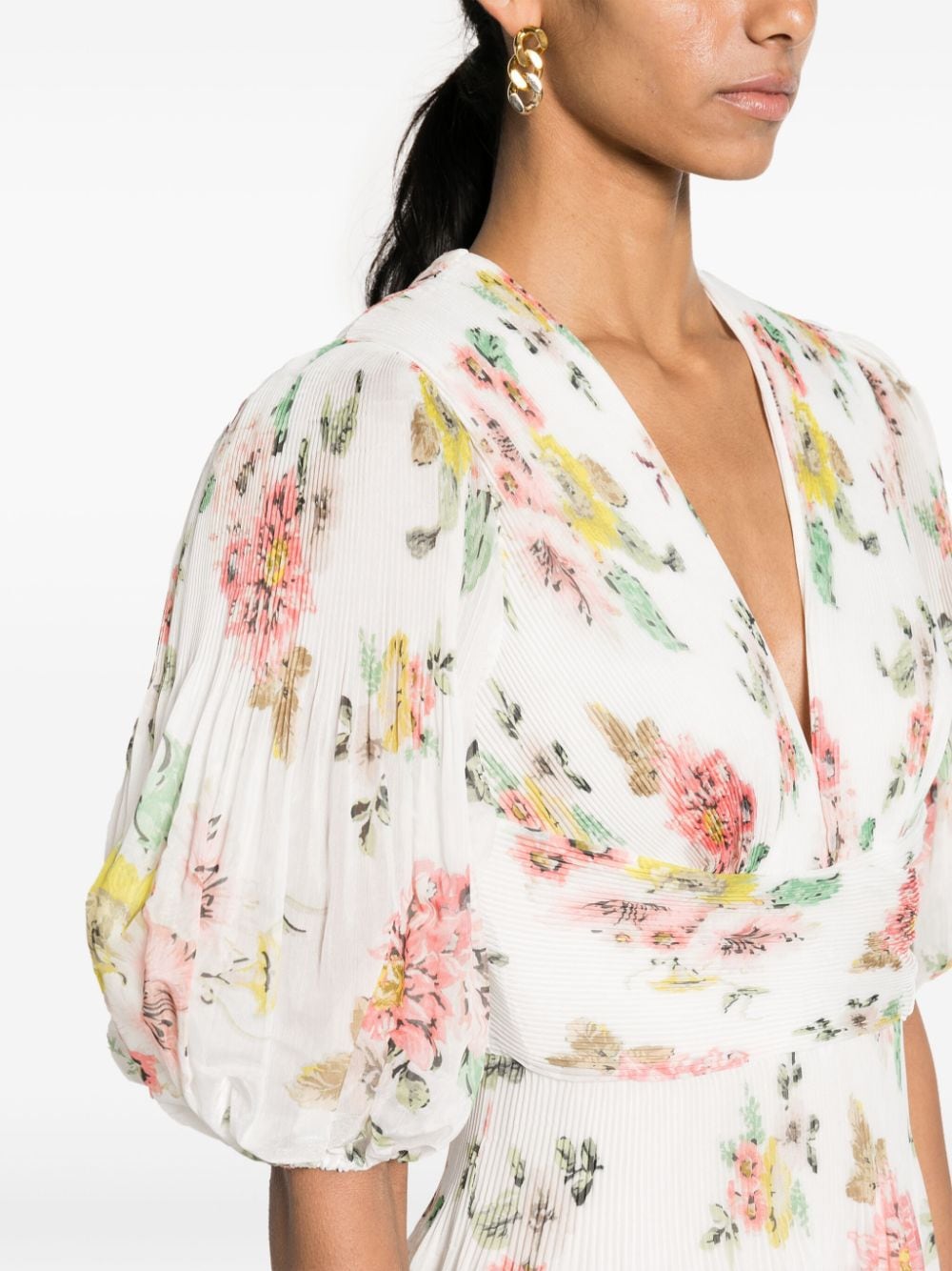 Zimmermann ZIMMERMANN- Floral Print Pleated Midi Dress