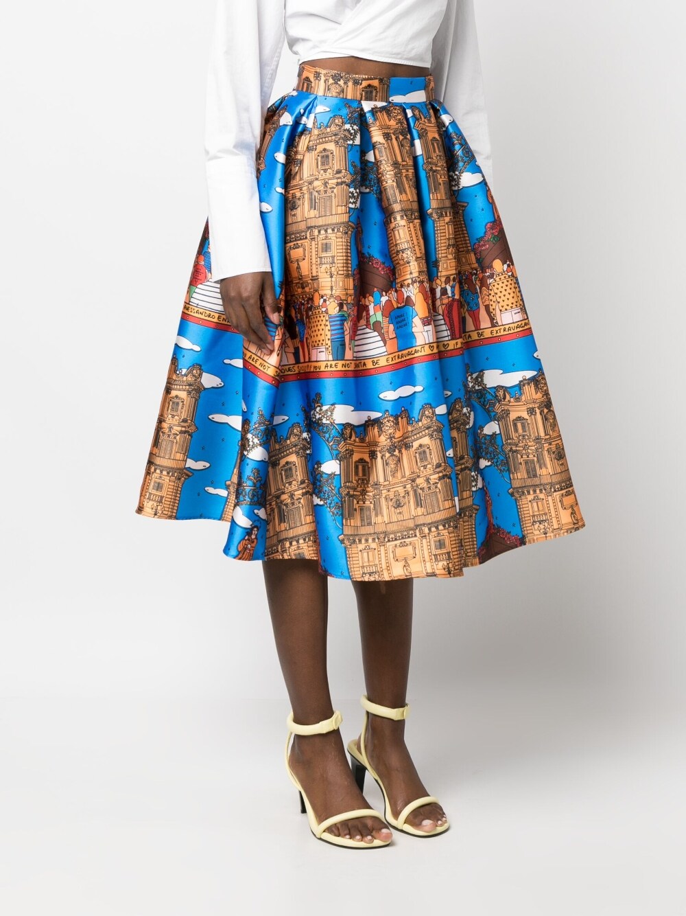 Alessandro Enriquez ALESSANDRO ENRIQUEZ- Printed Knee Lenght Skirt