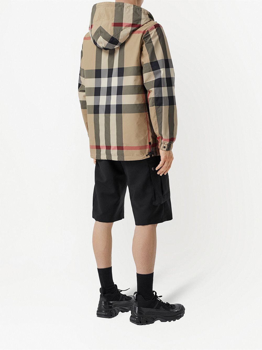 Burberry BURBERRY- Check Motif Hooded Jacket