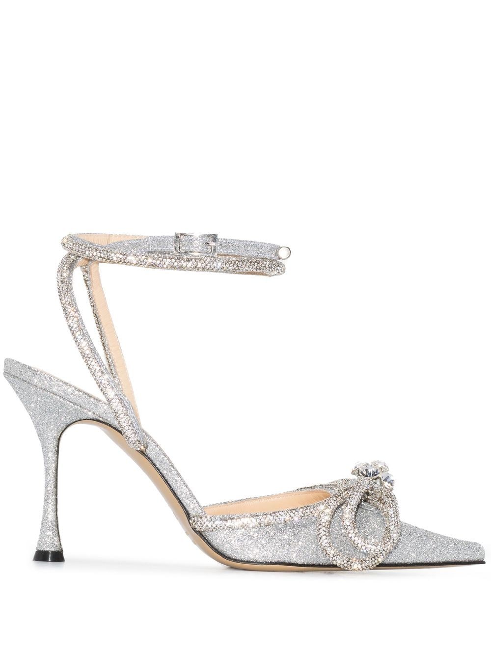 Mach & Mach MACH & MACH- Double Bow Glitter High Heel Pumps