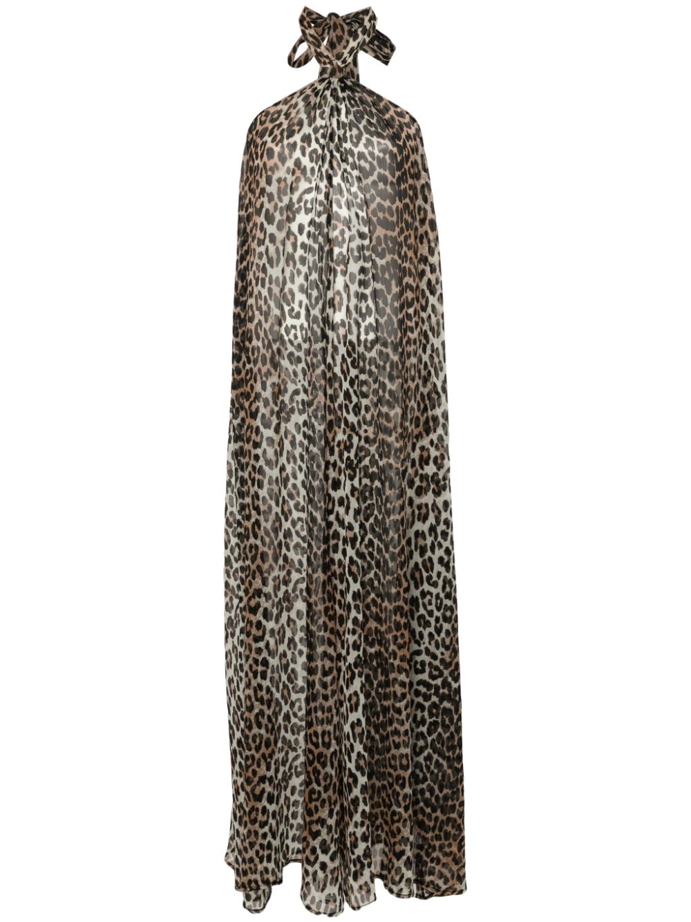 Ganni GANNI- Leopard Print Halterneck Dress
