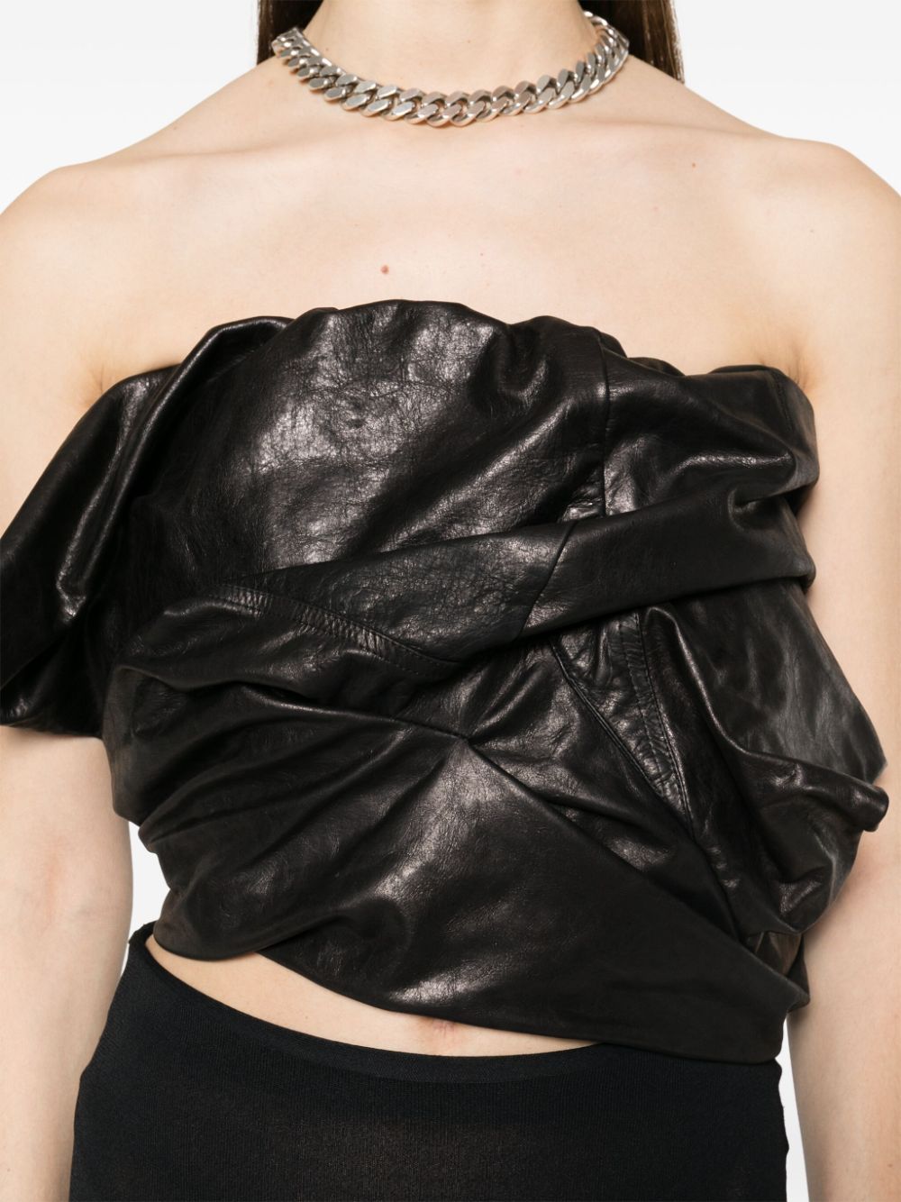 Rick Owens RICK OWENS- Draped Leather Bustier