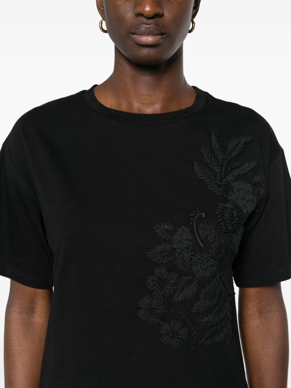 Ermanno ERMANNO- Embroidered Cotton T-shirt