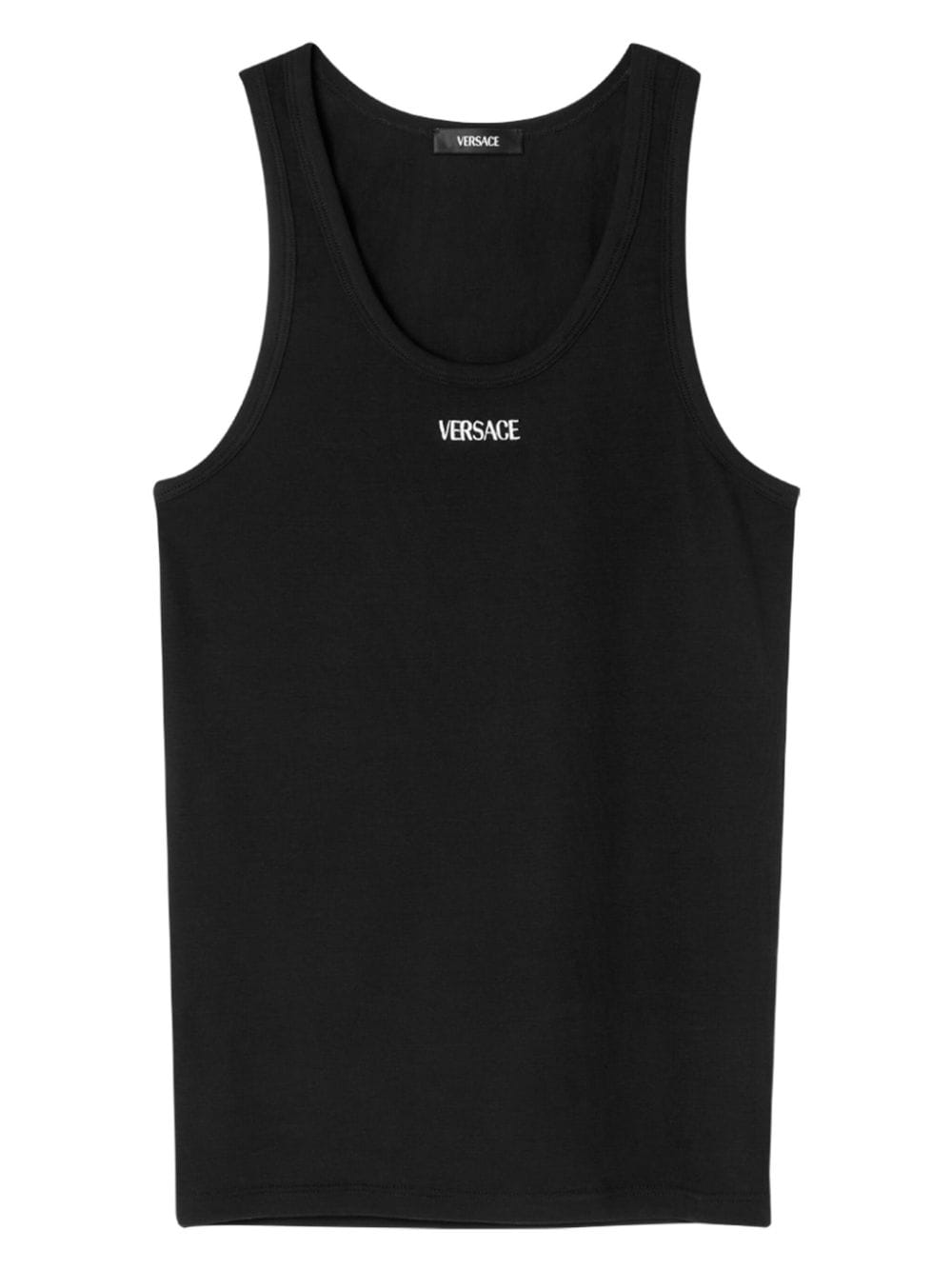 Versace VERSACE- Logo Ribbed Cotton Tank Top