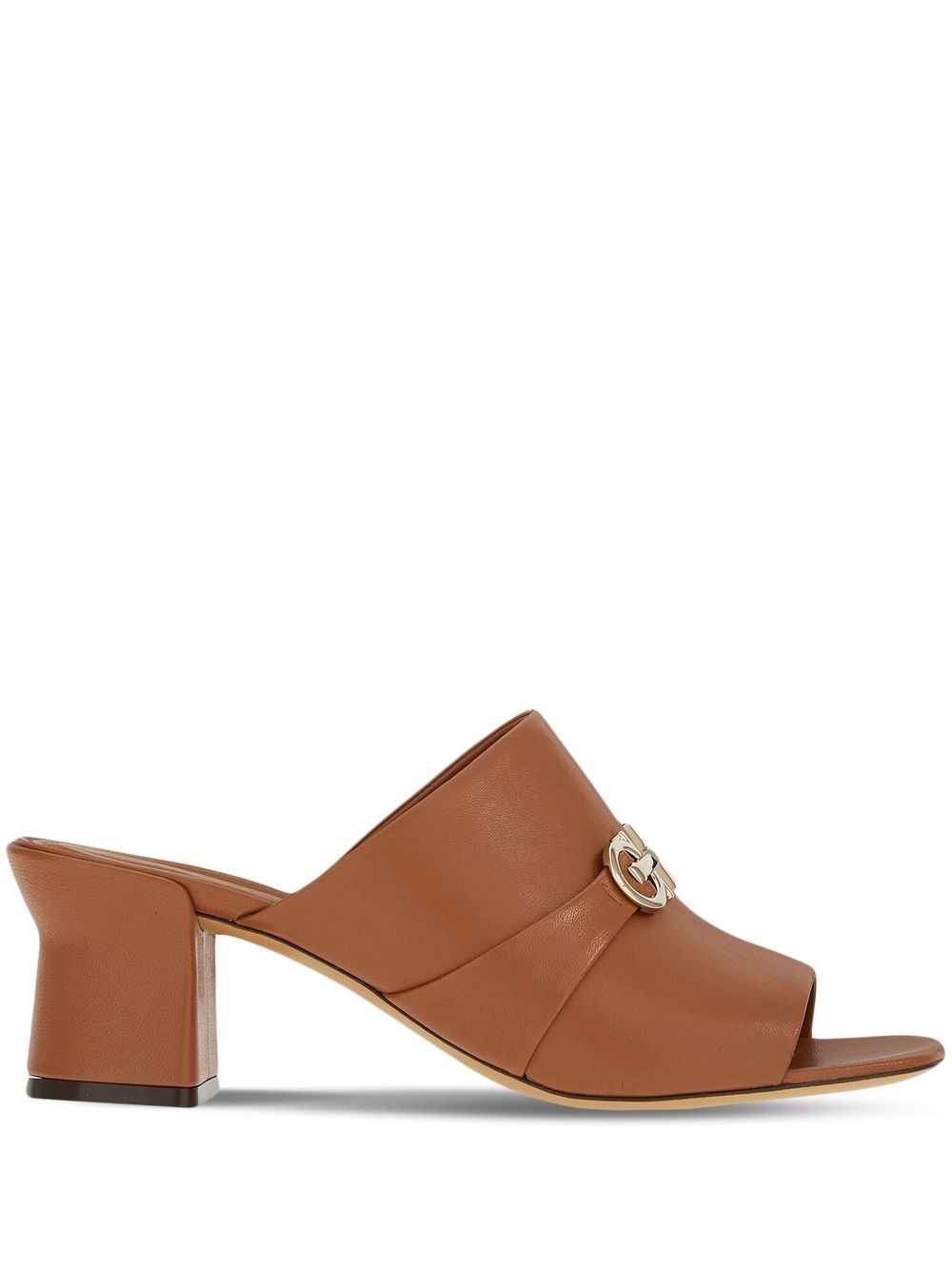 Ferragamo FERRAGAMO- Double Gancio Leather Mules