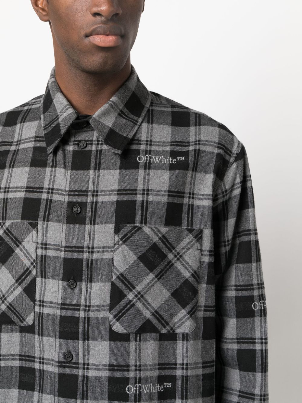 OFF-WHITE OFF-WHITE- Checked Cotton Shirt