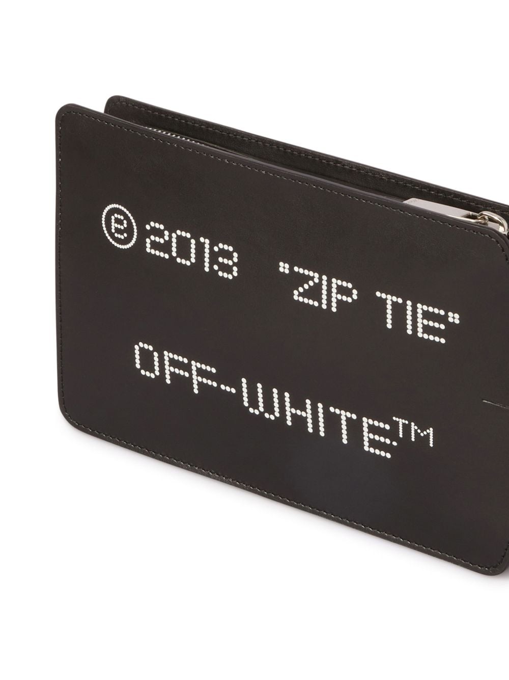 OFF-WHITE OFF-WHITE- Zipped Leather Clutch Bag