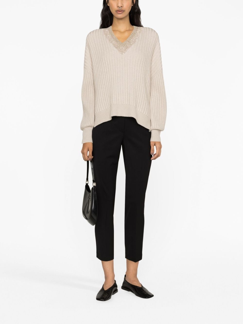 Brunello Cucinelli BRUNELLO CUCINELLI- V-neck Cashmere Sweater