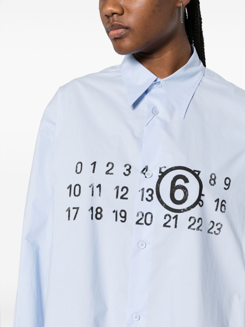 MM6 Maison Margiela MM6 MAISON MARGIELA- Logo Cotton Shirt Dress