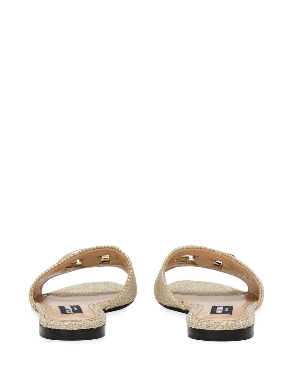 Dolce & Gabbana DOLCE & GABBANA- Dg Logo Leather Slides