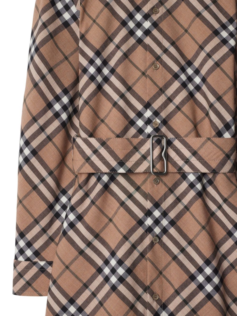 Burberry BURBERRY- Check Wool Blend Chemisier Dress