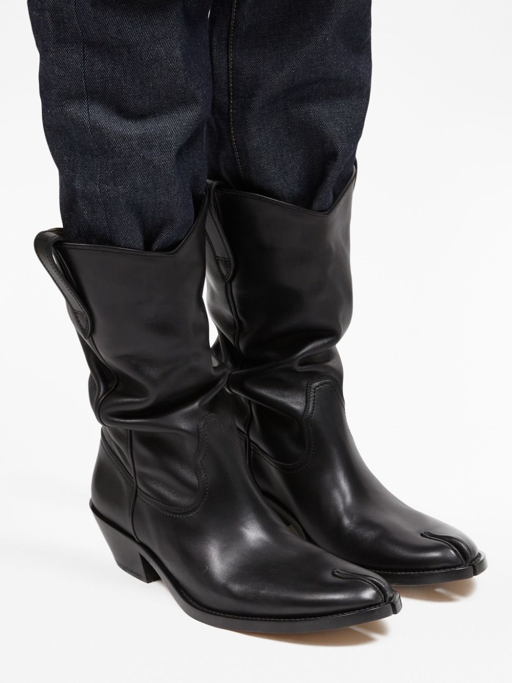 Maison Margiela MAISON MARGIELA- Tabi Western Leather Ankle Boots