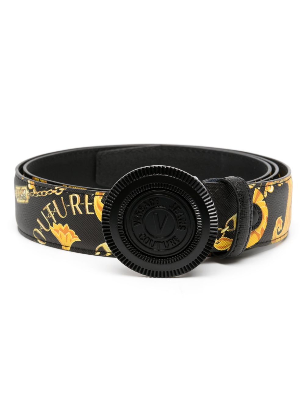 Versace Jeans Couture VERSACE JEANS COUTURE- Logoed Leather Belt