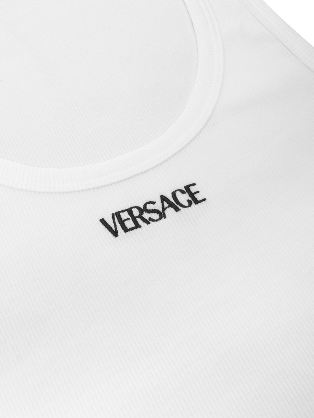 Versace VERSACE- Logo Ribbed Cotton Tank Top