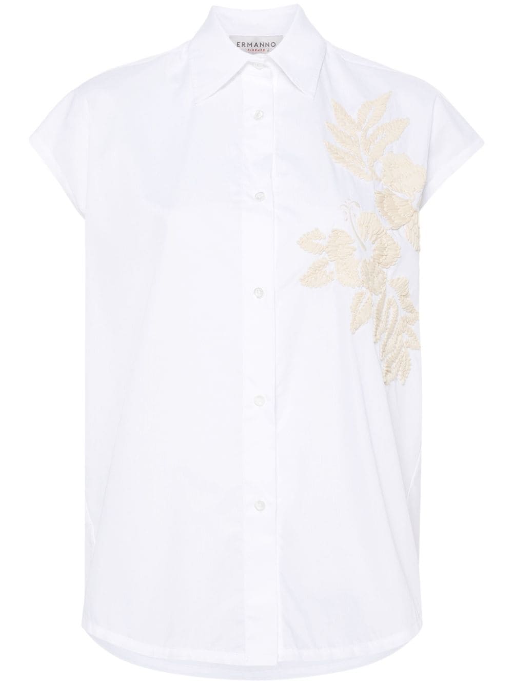 Ermanno ERMANNO- Embroidered Cotton Shirt