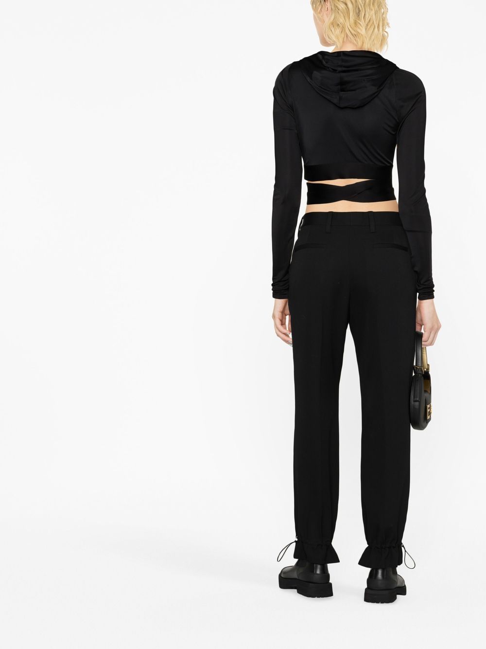 Versace VERSACE- Cropped Hoodie Jersey Top