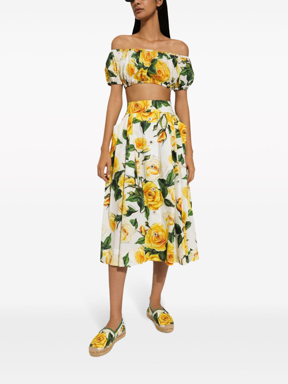 Dolce & Gabbana DOLCE & GABBANA- Printed Cotton Midi Skirt