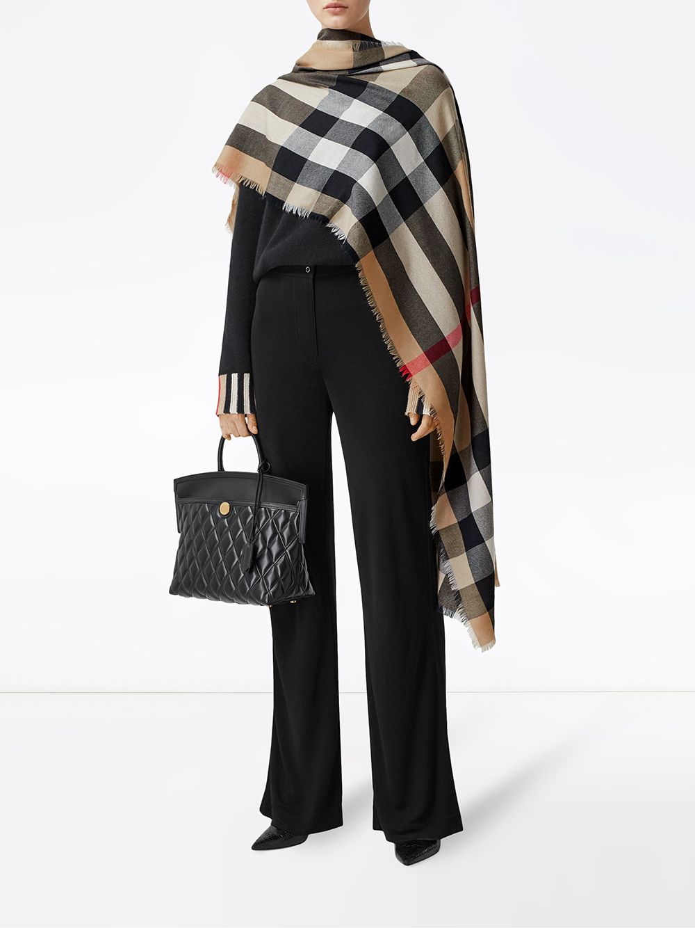 Burberry BURBERRY- Half Mega Check Cashmere Scarf