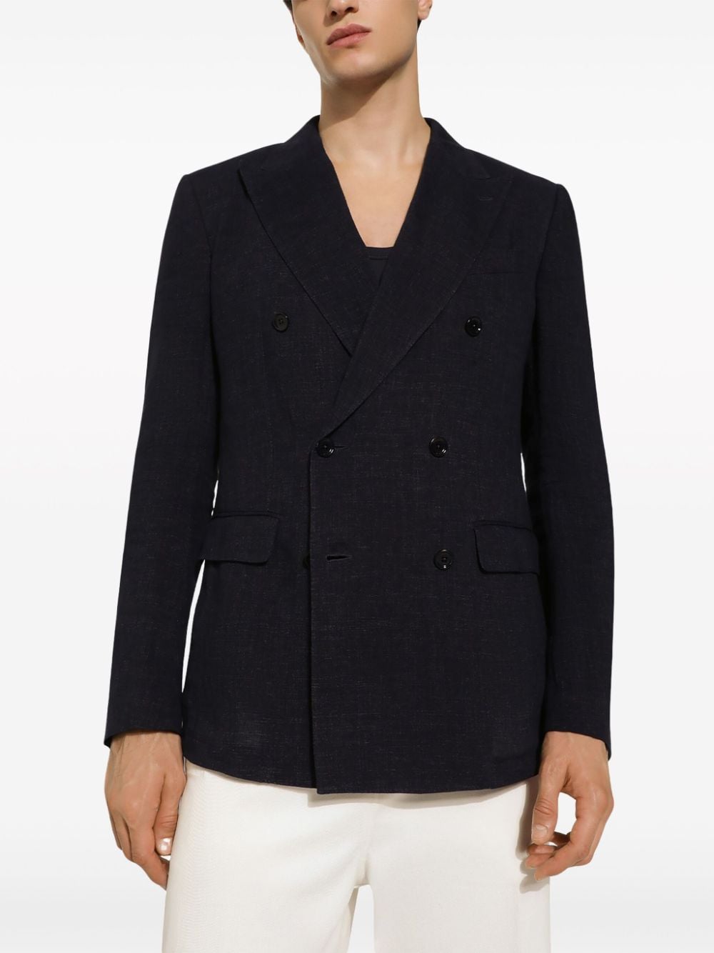 Dolce & Gabbana DOLCE & GABBANA- Linen Double-breasted Jacket