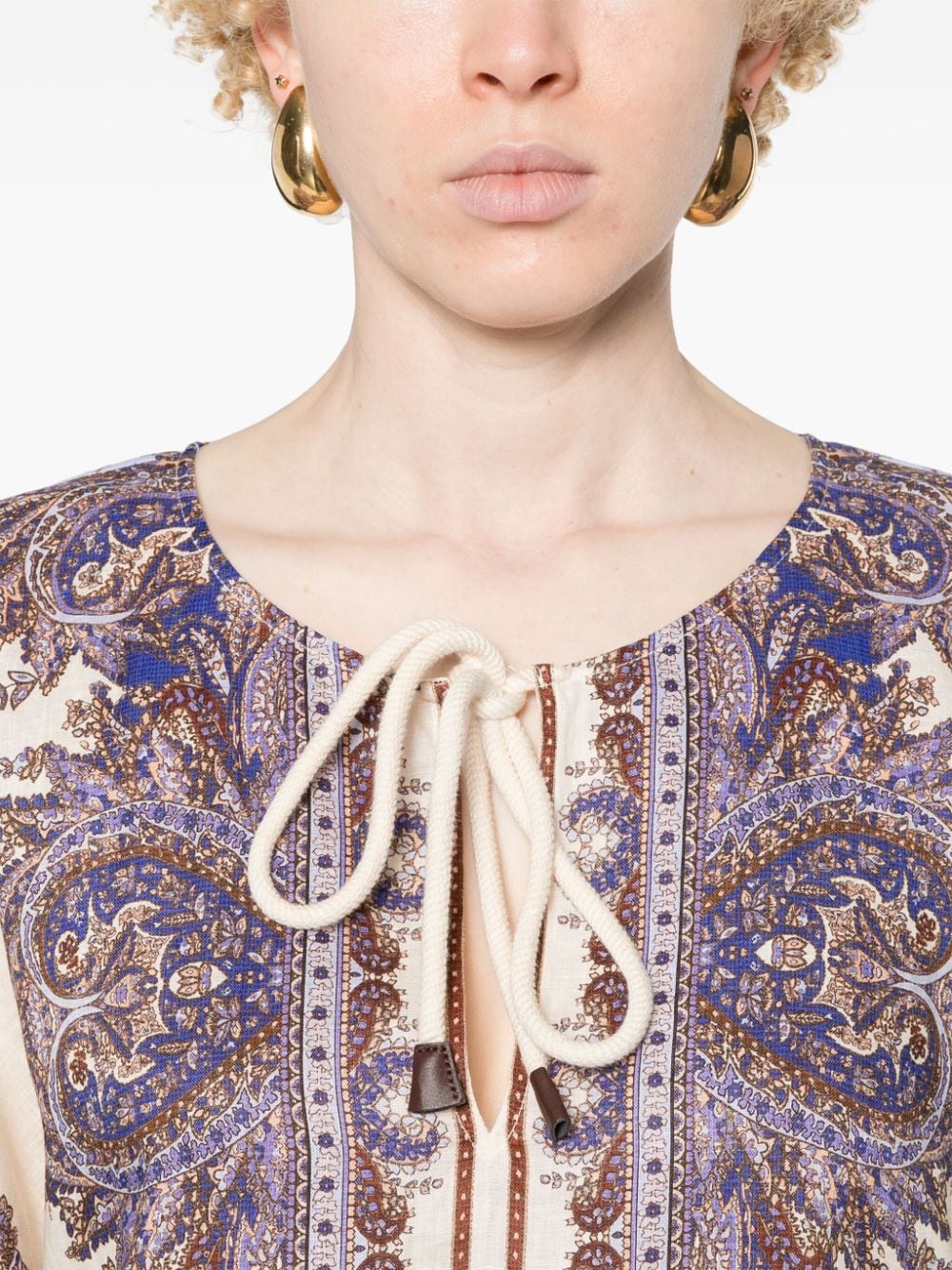 Zimmermann ZIMMERMANN- Paisley Print Linen Midi Dress