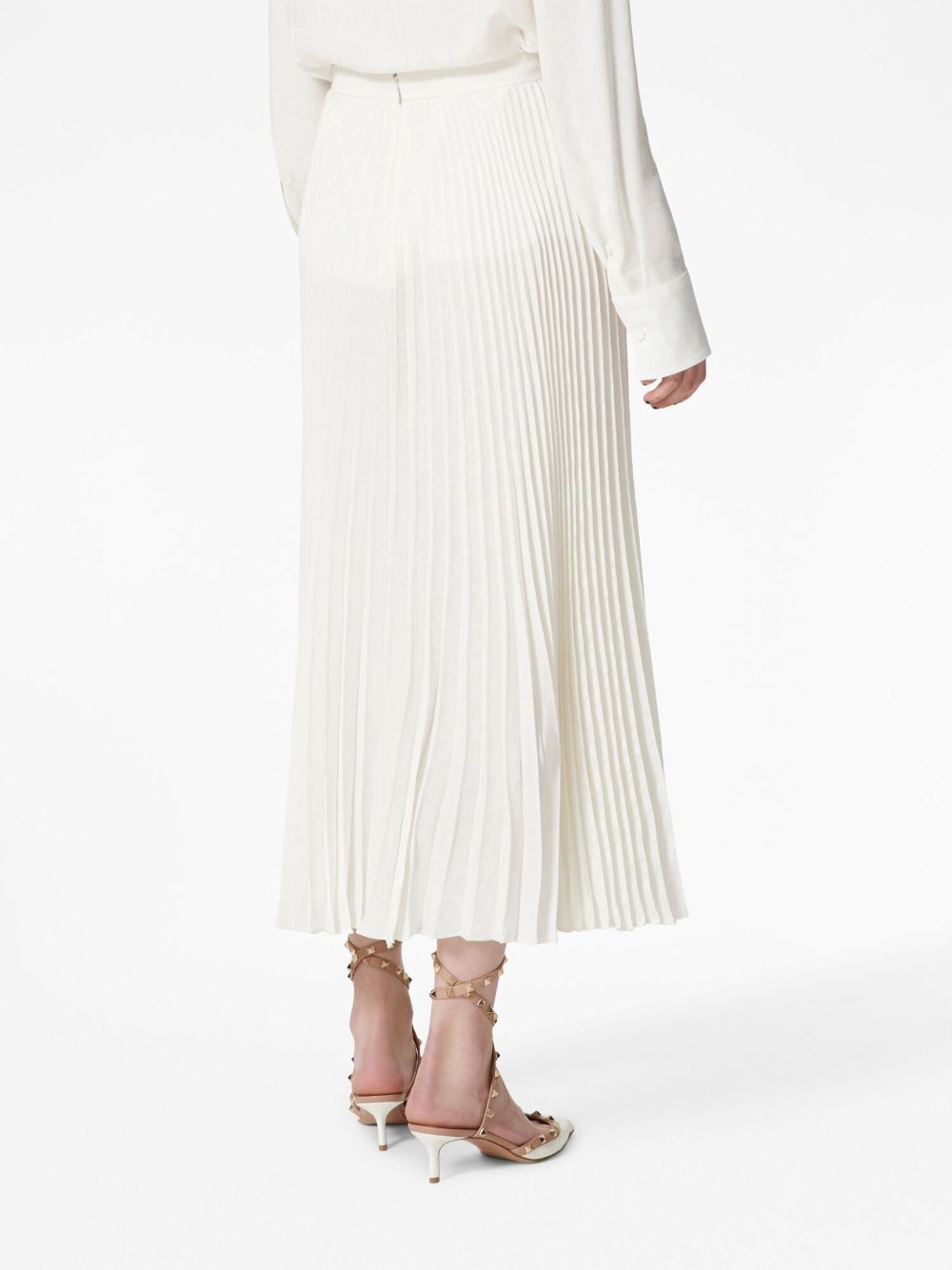 Valentino VALENTINO- Pleated Silk Midi Skirt