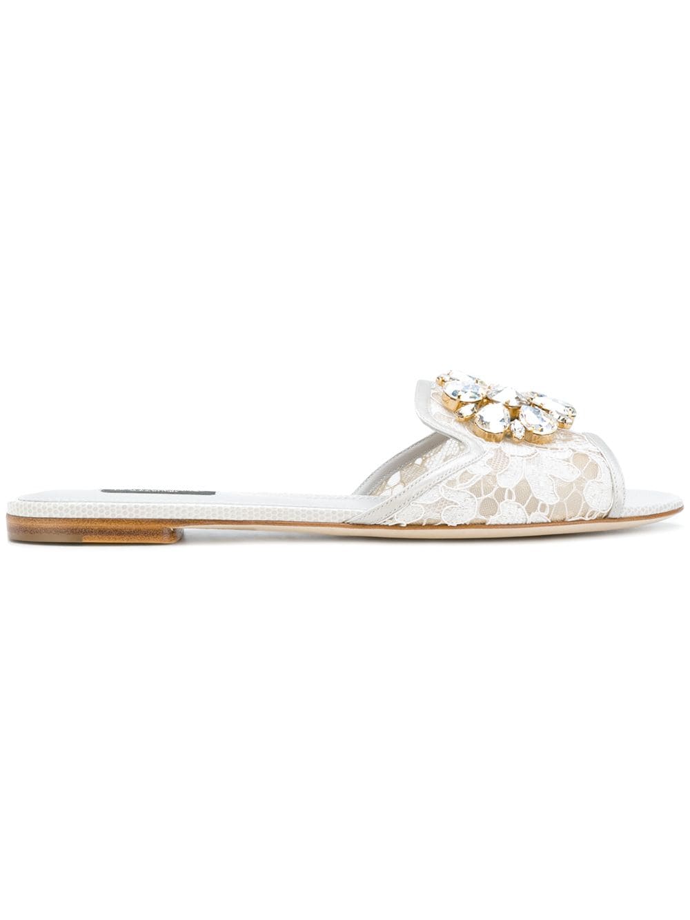 Dolce & Gabbana DOLCE & GABBANA- Crystal Lace Flat Sandals