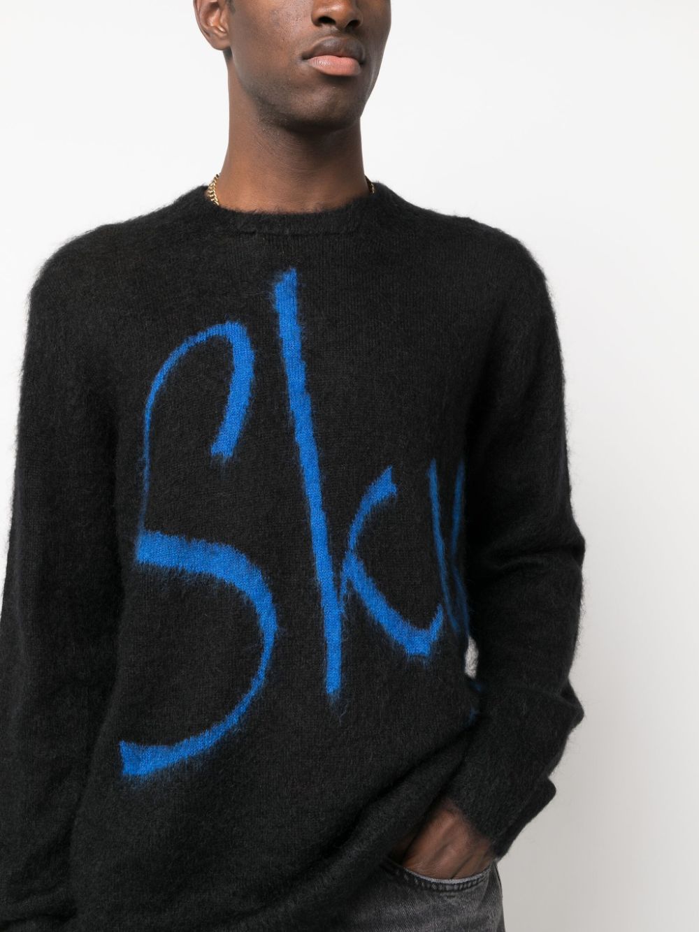 BLUE SKY INN BLUE SKY INN- Logo Wool Blend Sweater