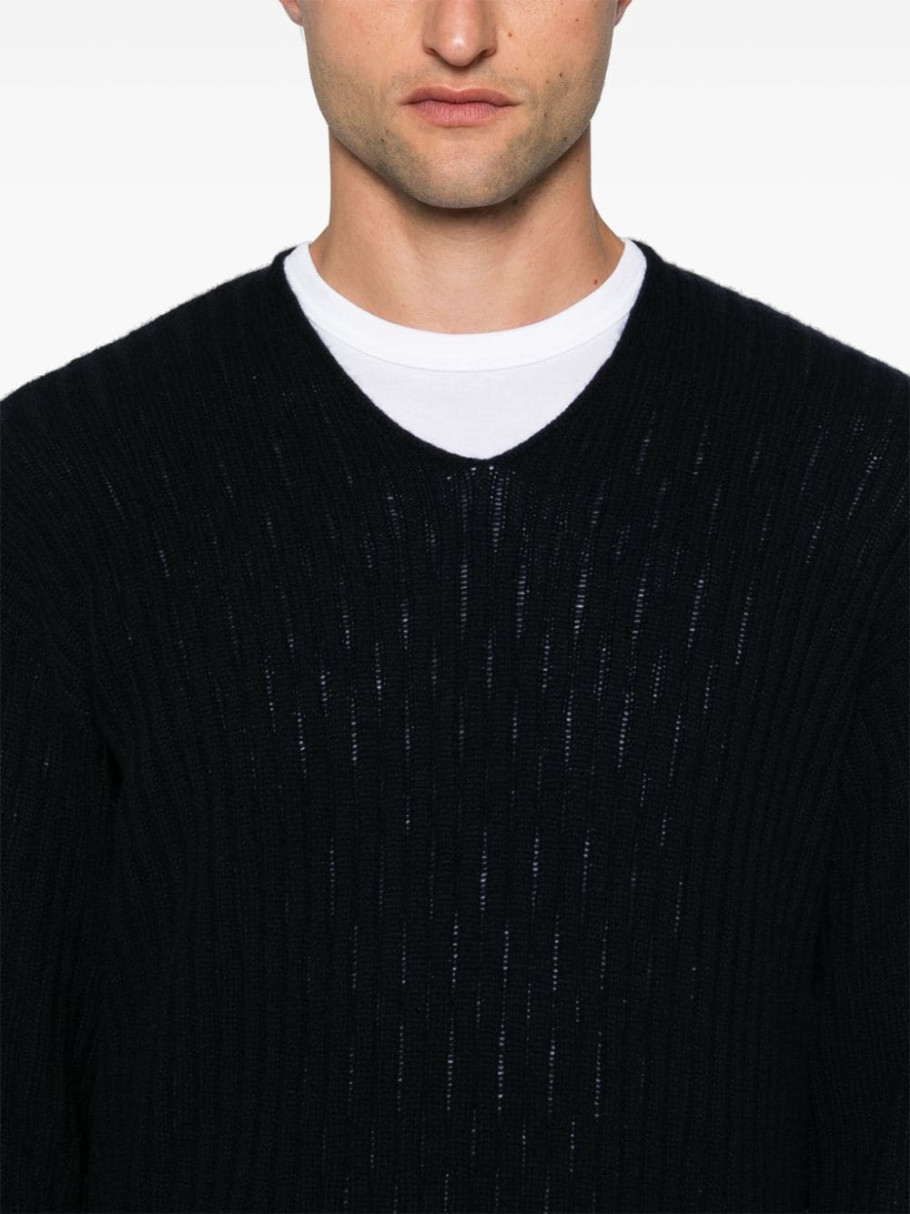 The Row THE ROW- Cashmere V-necked Sweater