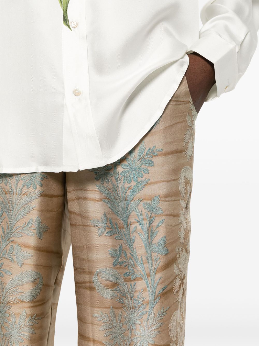 Pierre-Louis Mascia PIERRE-LOUIS MASCIA- Printed Silk Trousers