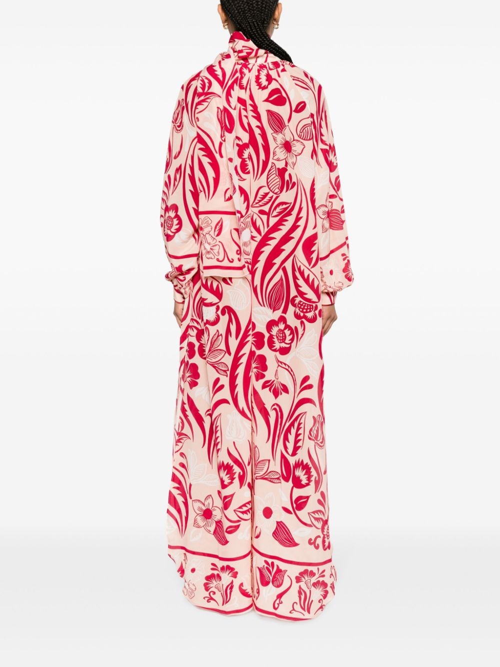 For restless sleepers FOR RESTLESS SLEEPERS- Printed Crepe De Chine Long Dress