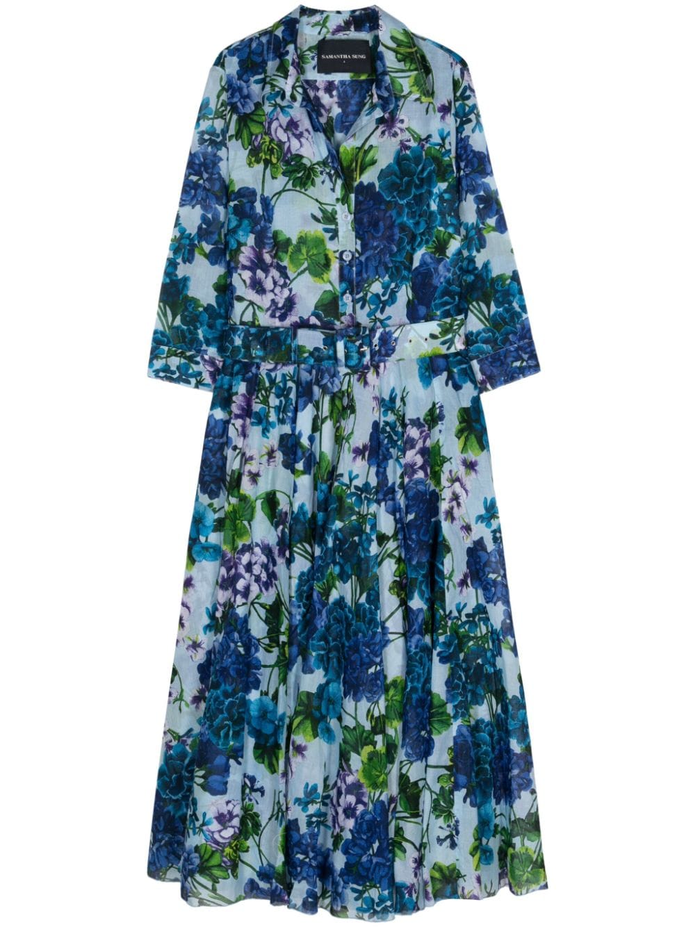 Samantha Sung SAMANTHA SUNG- Floral Print Shirt Dress