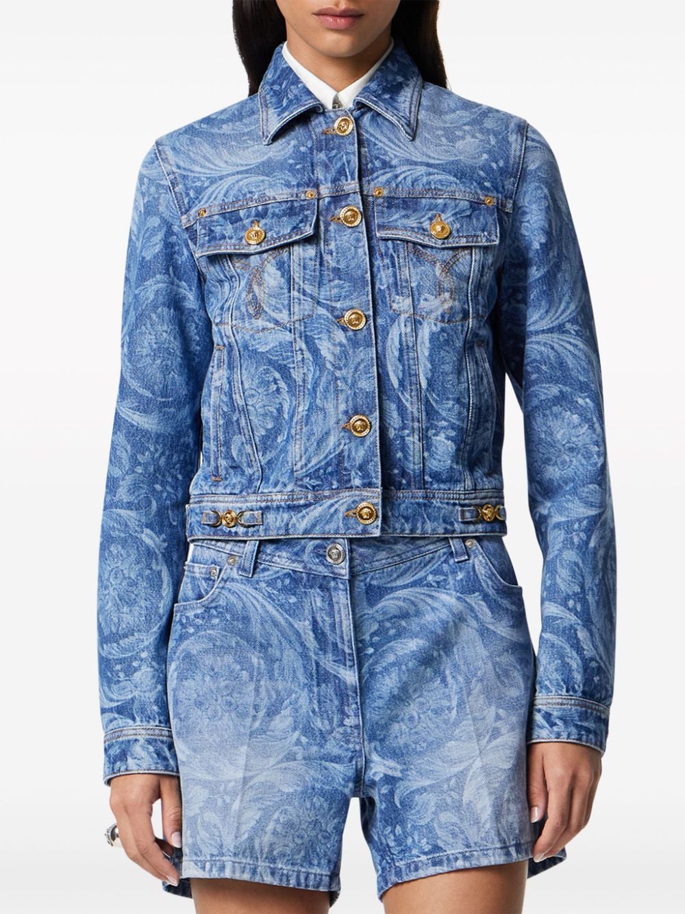 Versace VERSACE- Barocco Print Denim Jacket