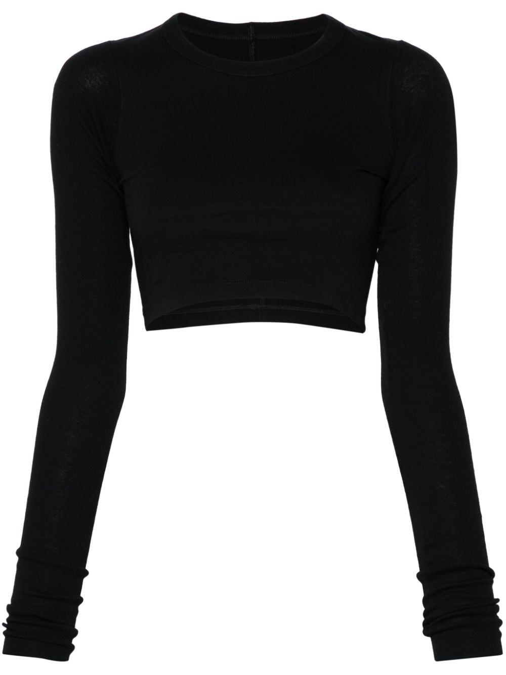 Rick Owens RICK OWENS- Cotton Long Sleeve Cropped T-shirt