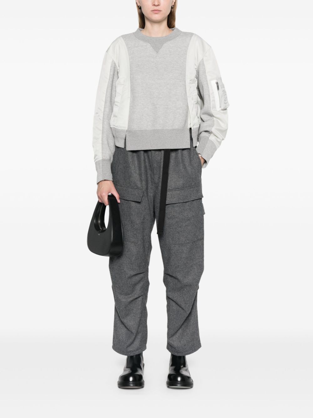 Sacai SACAI- Nylon And Cotton Crewneck Sweater