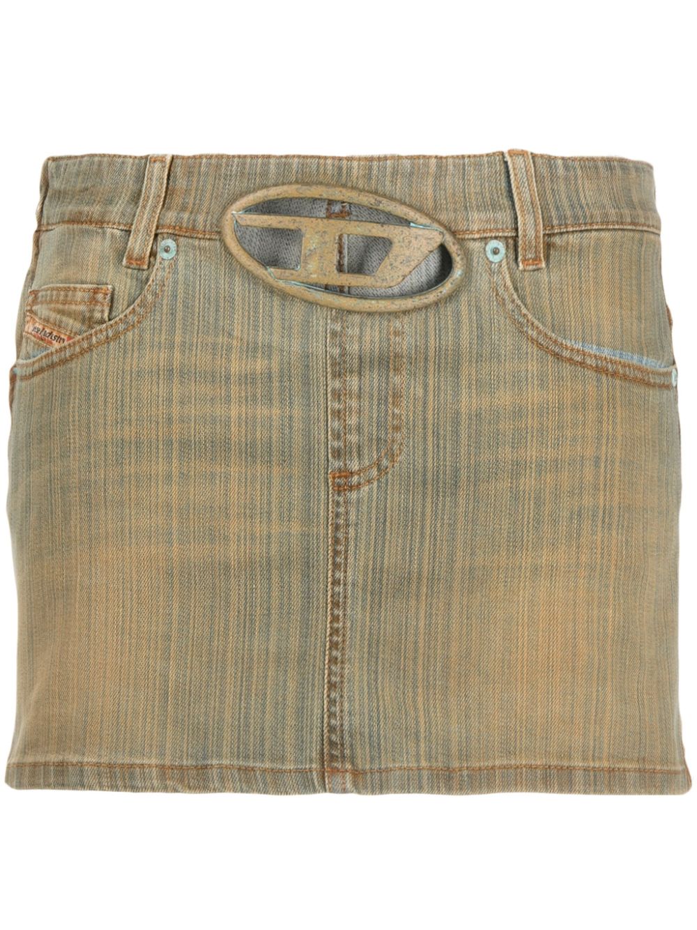 Diesel DIESEL- Logo Denim Mini Skirt