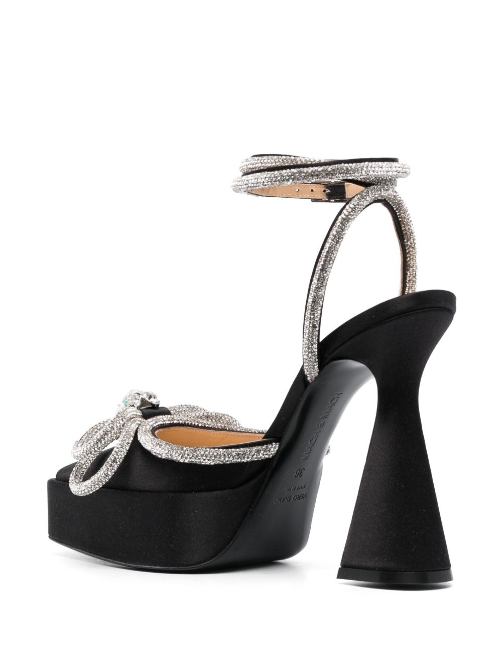 Mach & Mach MACH & MACH- Double Bow Satin Platform Sandals