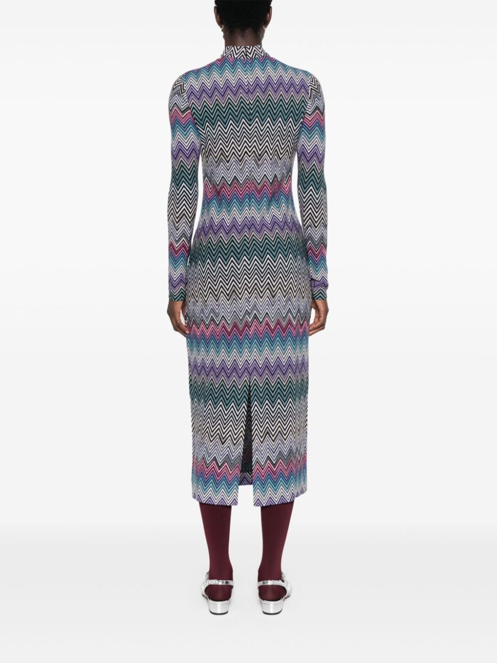 Missoni MISSONI- Zig Zag Motif Wool Midi Dress