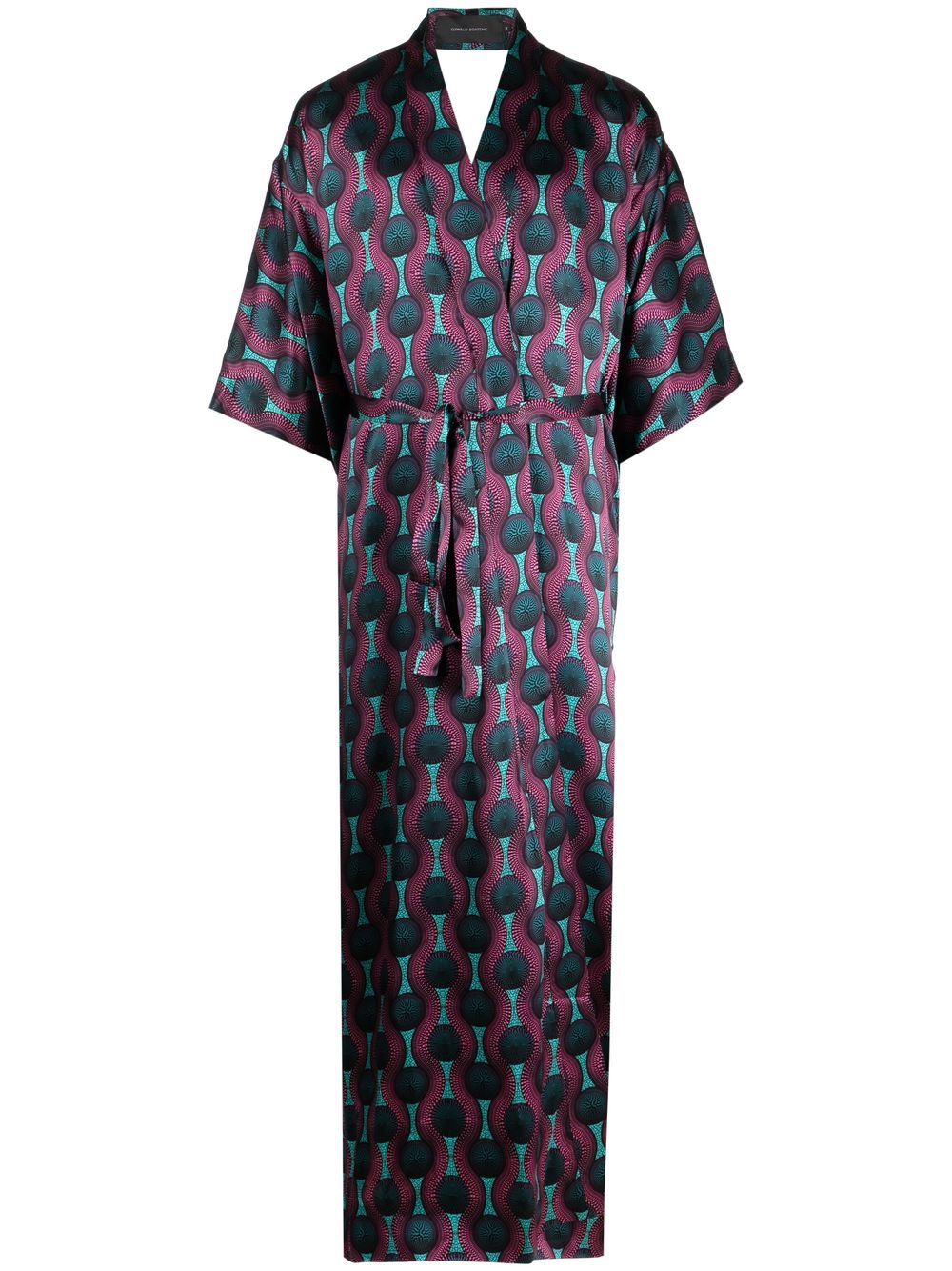 Ozwald boateng OZWALD BOATENG- Printed Silk Kimono Dress