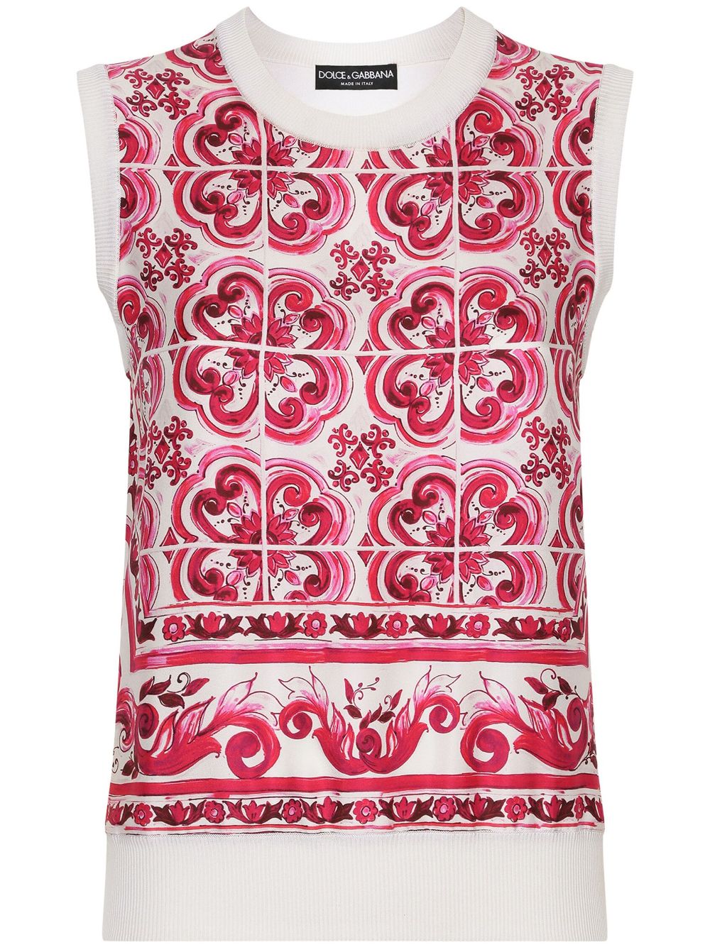 Dolce & Gabbana DOLCE & GABBANA- Maiolica Print Silk Top