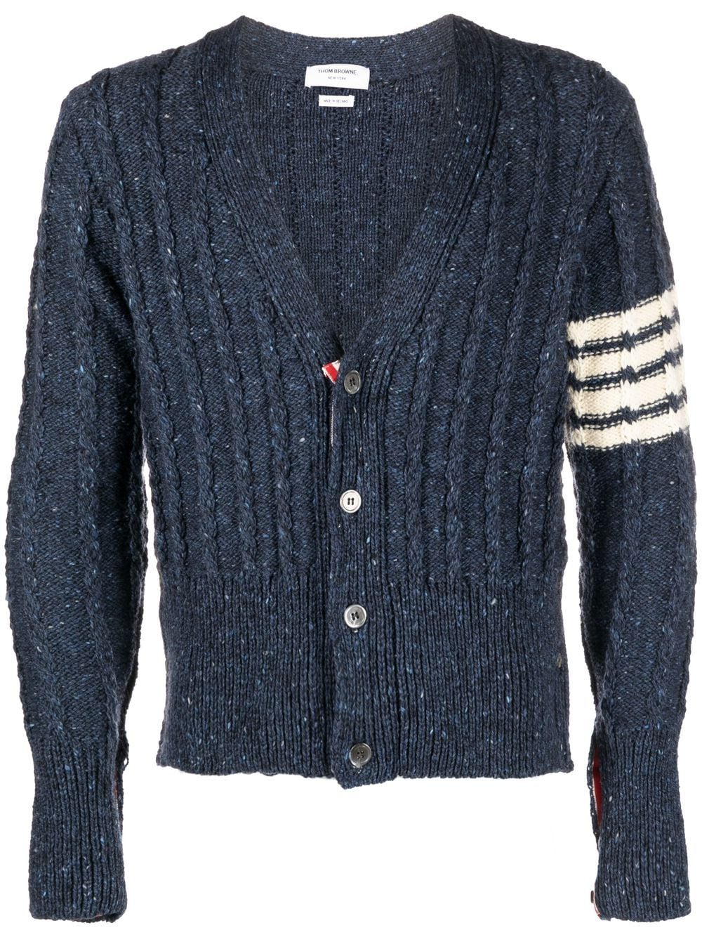 Thom Browne THOM BROWNE- 4-bar Cable Knit Wool Cardigan