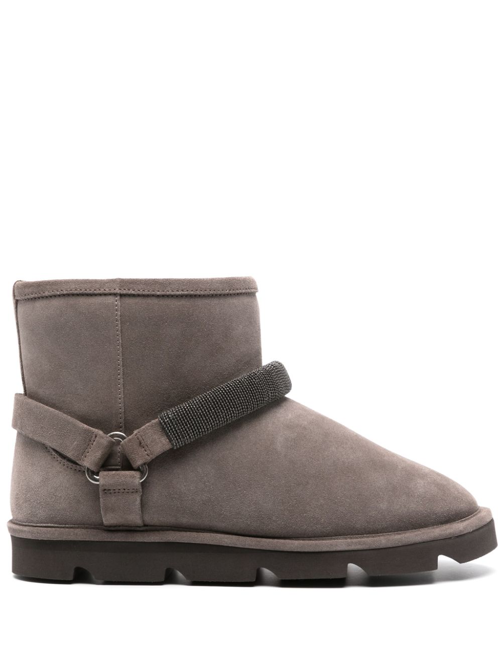 Brunello Cucinelli BRUNELLO CUCINELLI- Suede Ankle Boots With Shearling Lining