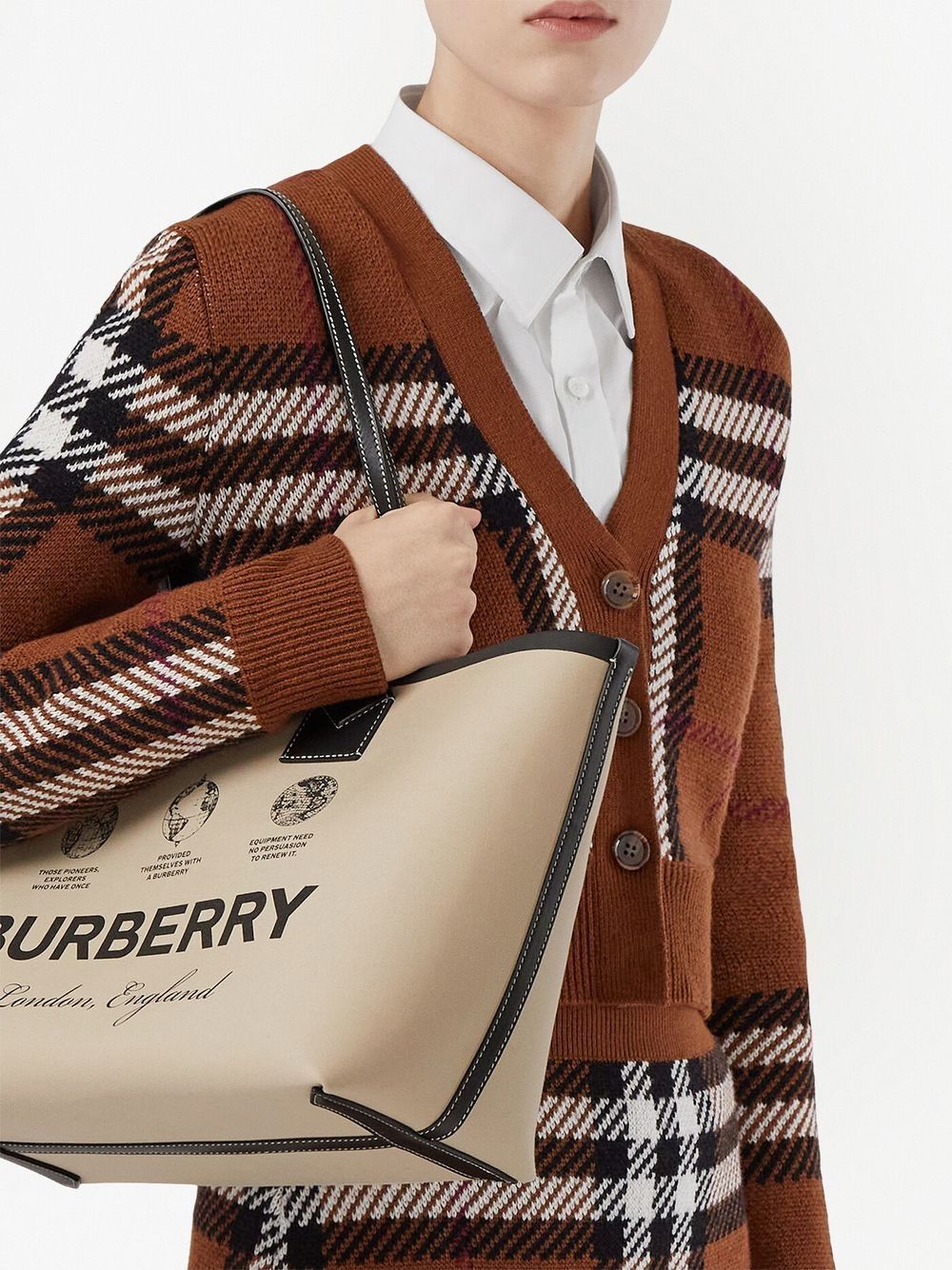 Burberry BURBERRY- London Small Cotton And Leather Tote Bag