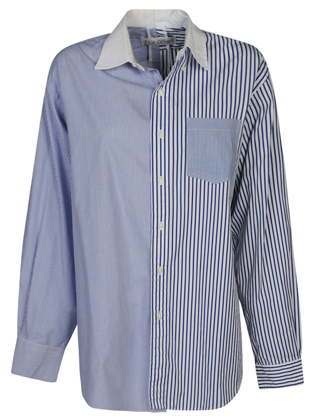 E.l.v. Denim E.L.V. DENIM- Contrast Striped Cotton Shirt