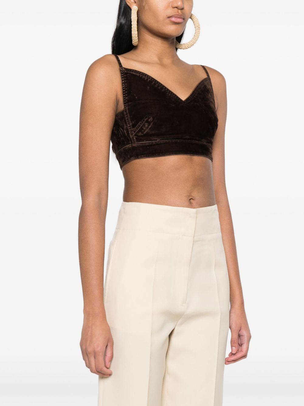 Loewe LOEWE- Denim Cropped Strappy Top